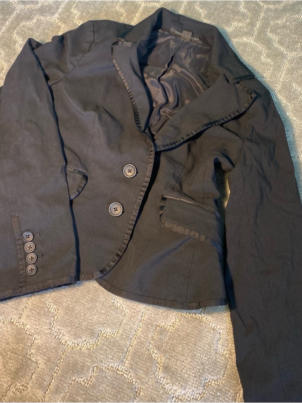 Express Design Studio Black Tailored Blazer Jacket Size 4 Fitted Career Workwear